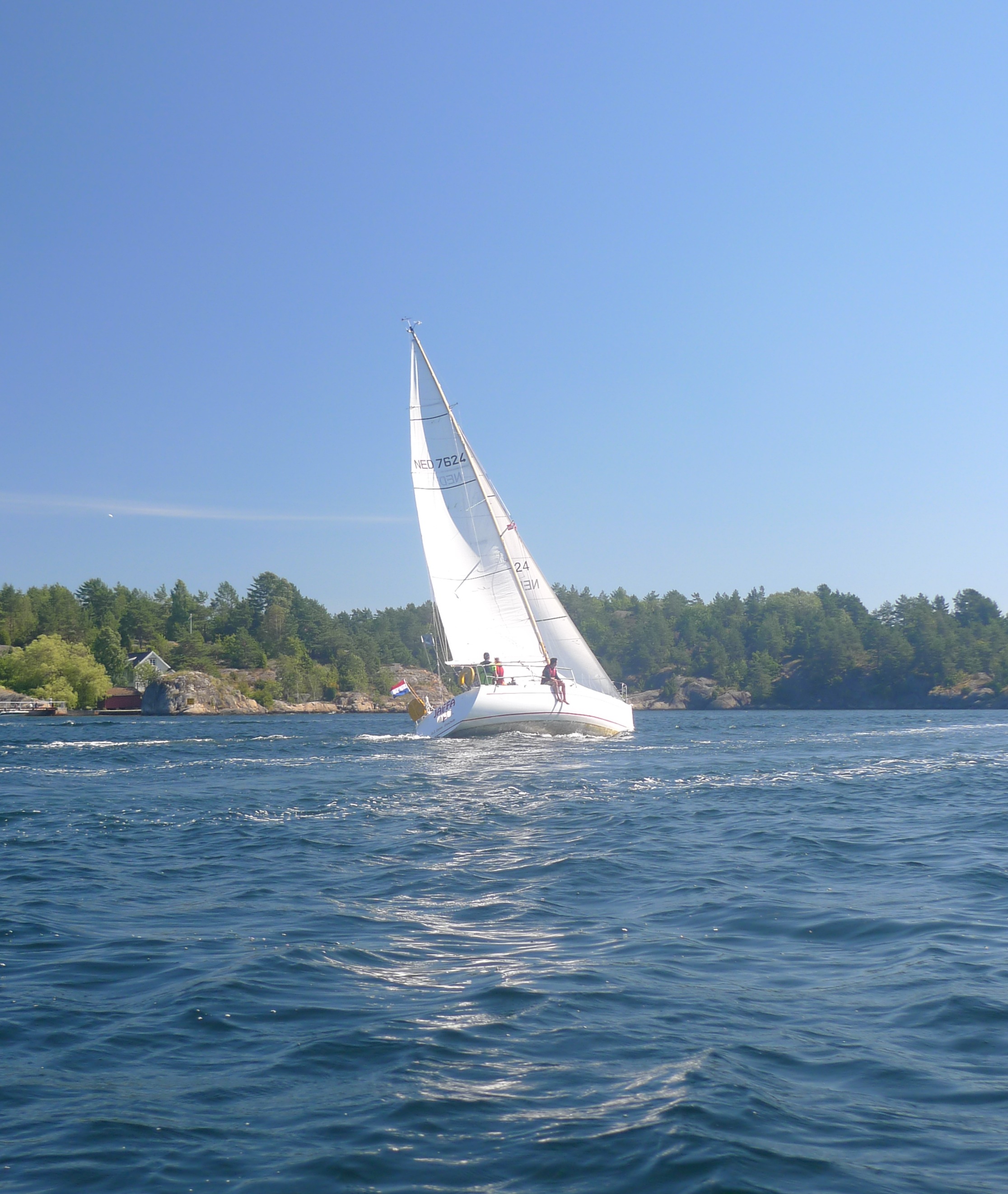 Jaffa in 2010 tijdens zeezeilperiode 1 ergens aan de Noorse zuidoost kust tussen Kristiansand en het Oslofjord.